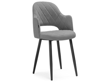 Стул на металлокаркасе Гутрид ромбы спереди серый/черный (Арт.504185)