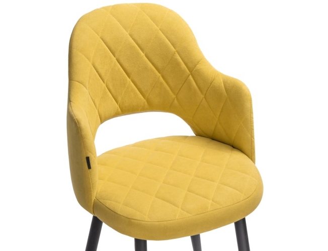 Стул на металлокаркасе Гутрид ромбы спереди горчичный/черный (Арт.504183)