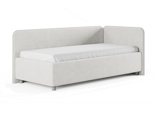 Кровать Capri L Сонум с подъемным механизмом, микровельвет белый