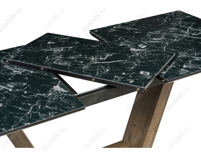 Стол на тумбе Иматра мрамор черный/черная шагрень (Арт 462388)