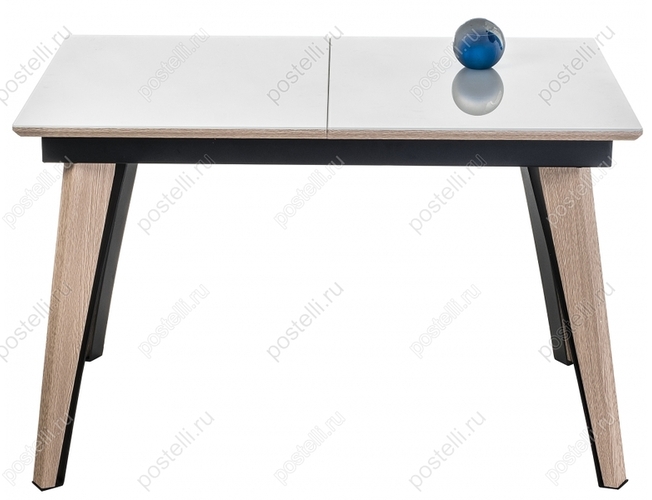 Стеклянный стол Джофри белый/венге светлый (Арт 368713)