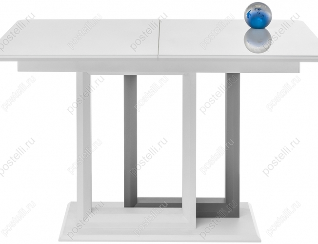 Сто на тумбе Санса белая шагрень/белый Арт(462081)