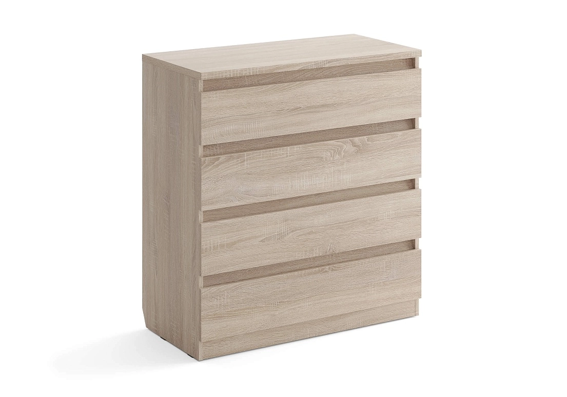 Белый комод Aksel - дуб сонома