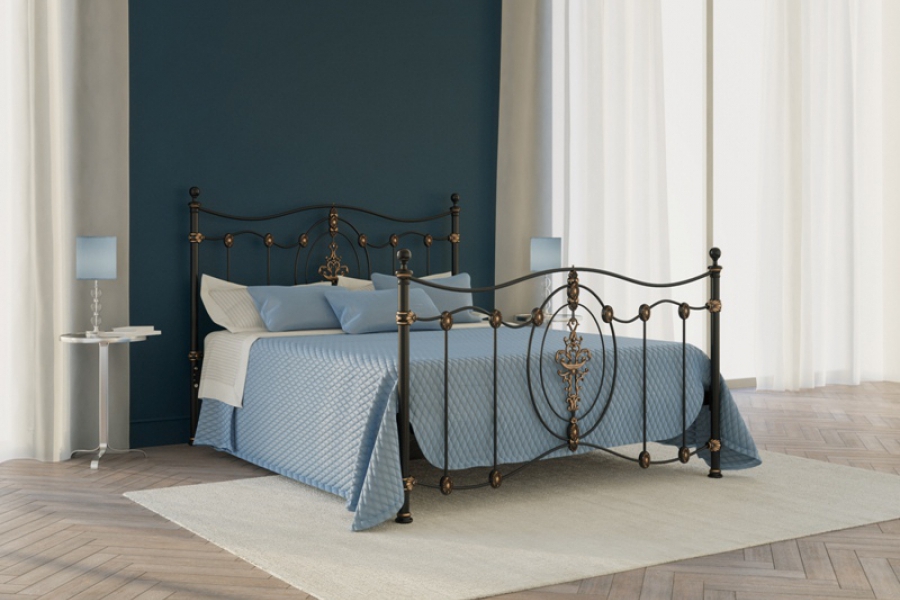 двучпальная кованная кровать премиум класса